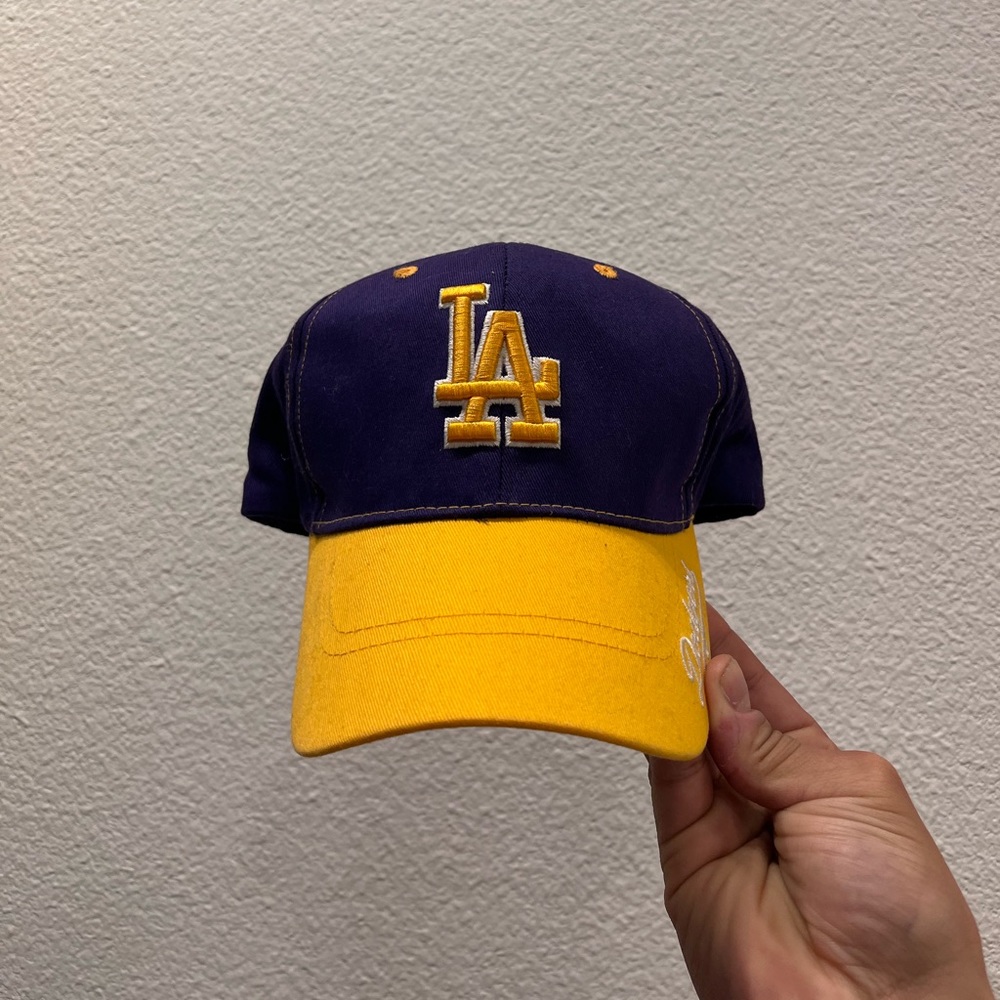 LA Dodgers Hat Purple and Yellow One Size